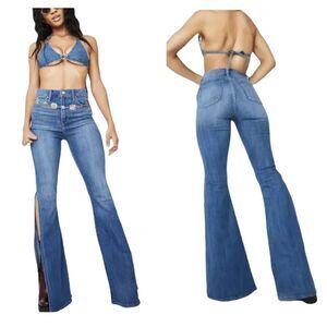 Articles Of Society Bridgette high rise split hem side bell bottom jeans flare